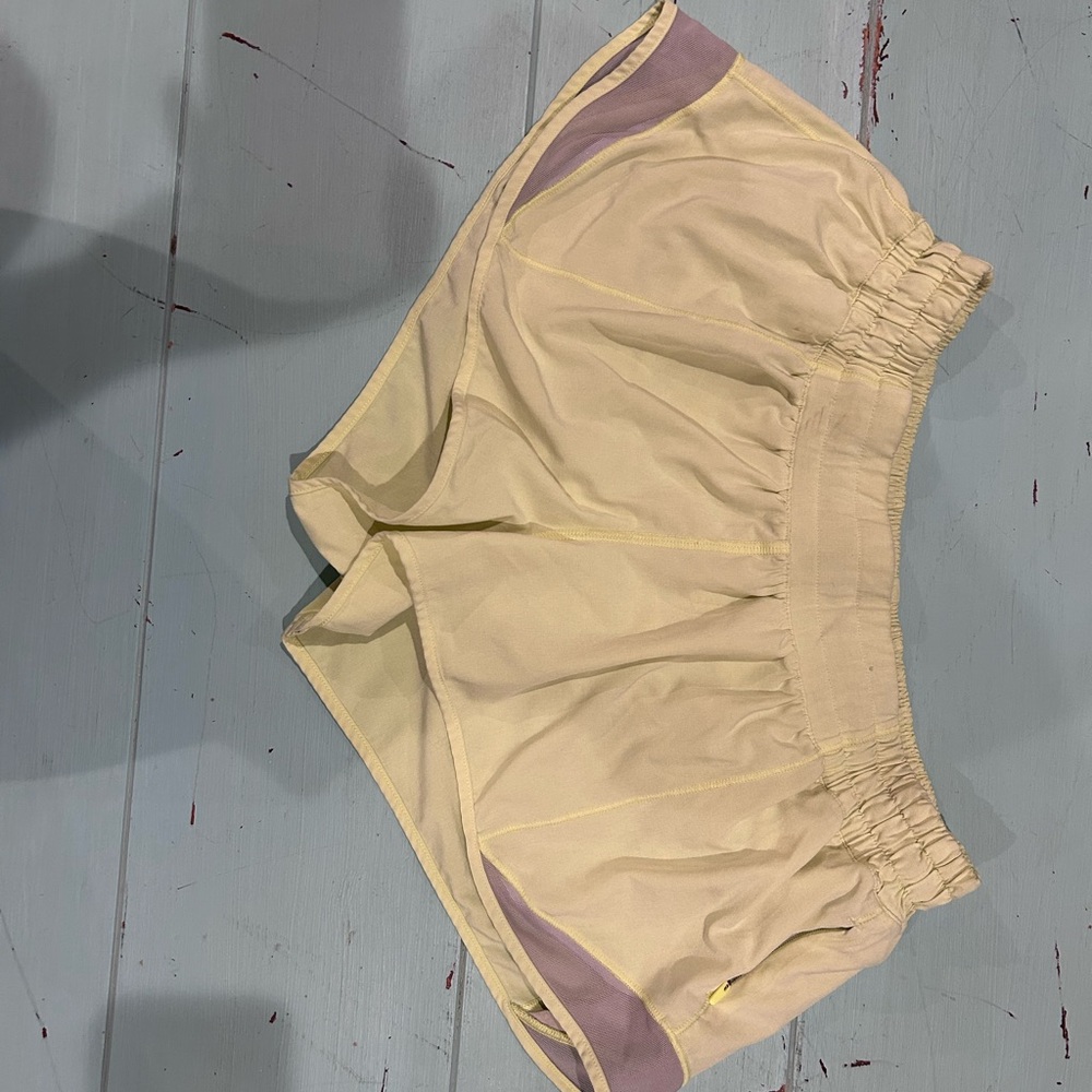 Yellow Lululemon shorts